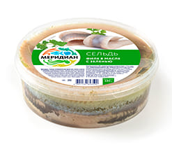 Сельдь филе в масле с зеленью