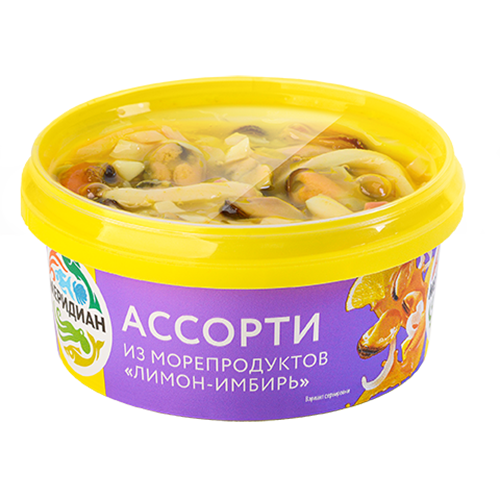 Assorted seafood in sauce «Ginger-lemon»