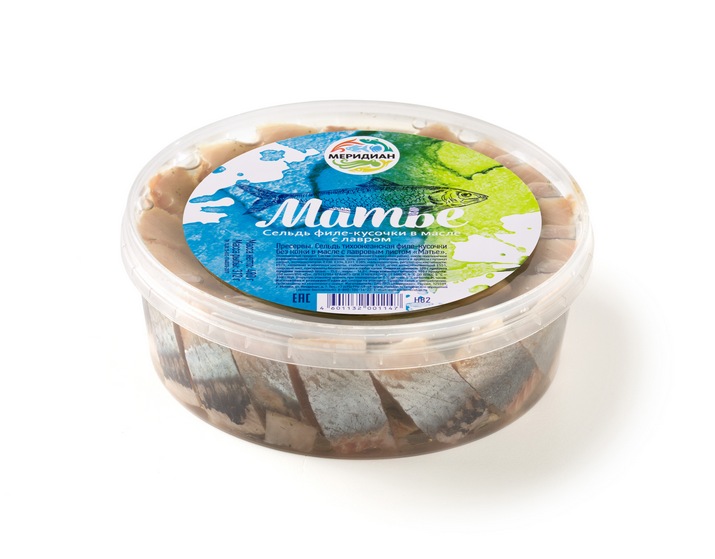 Herring fillet pieces «Matie» in oil with bay leaf, 480g