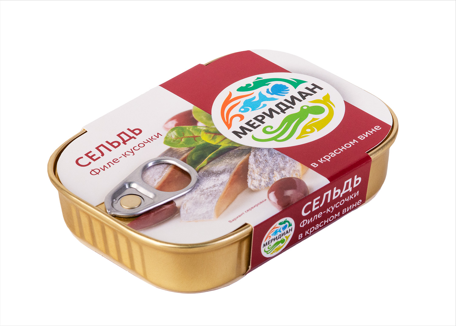 Herring fillet pieces in red wine