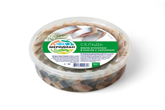 Herring fillet pieces in oil with dill, 350g