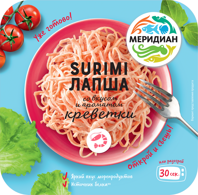 Surimi noodles with shrimp flavor, 130g