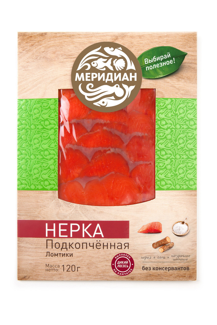 Нерка подкопчённая, ломтики