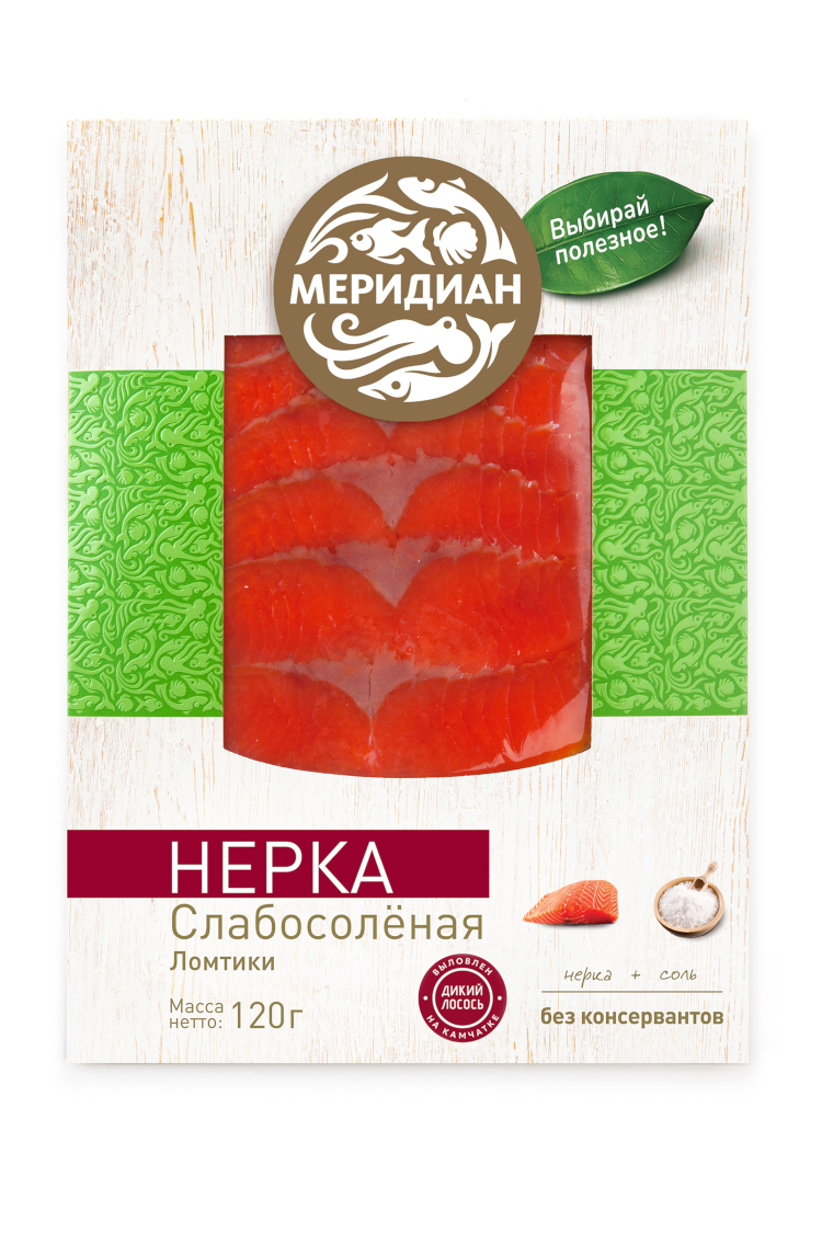 Нерка слабосолёная, ломтики